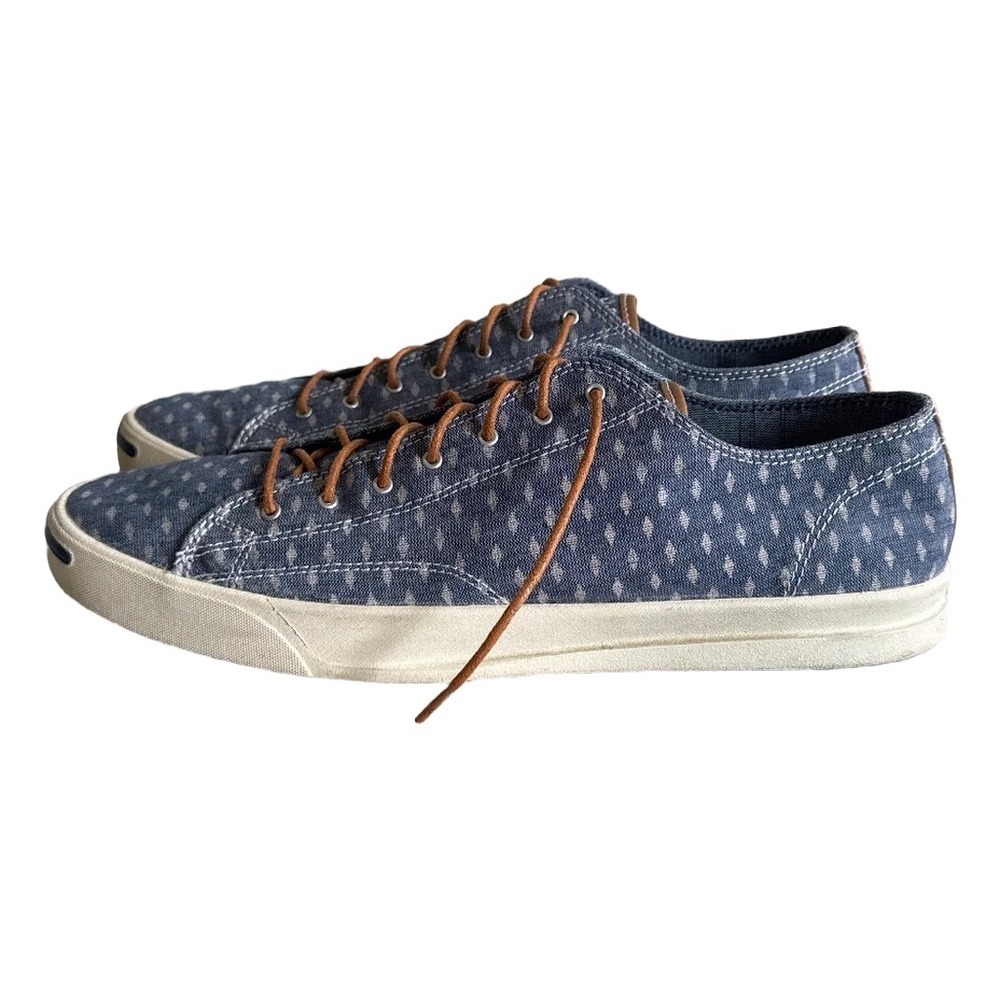 Rare Converse Jack Purcell Blue Denim Ikat Ox Geometric Print Low-Top Shoes 13